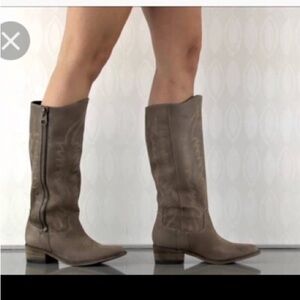 Steve Madden Brown Western Embroidered Leather Knee High Riding Cowboy Boots 7.5